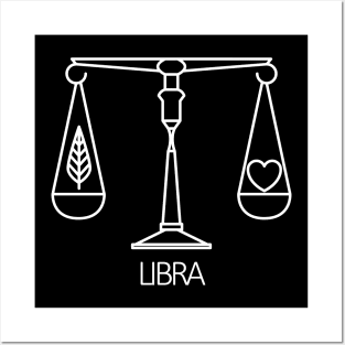 Libra Zodiac Sign - White Posters and Art